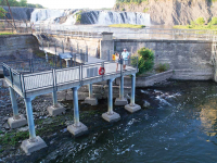 Industrial viewing platform designed to withstand seasonal flooding, Falls View Park, Cohoes, NY