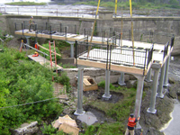 Installation of industrial pile platform at the Brookfield Power Plant on the Mohawk River