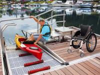 Our ADA transfer platform is available as an option on our launch dock systems or can be sold separately and mount to your existing dock.