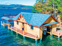 Boathouse with our pile dock as a foundation, Lake George, NY