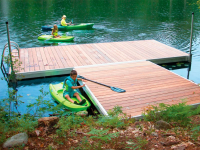 Aluminum floating low freeboard docks with Ipe hardwood decking