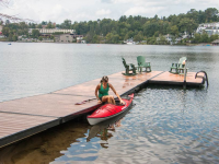 Paddle dock on Mirror Lake, Lake Placid, NY