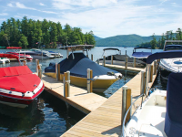 Pile docks at Bayview Marina & Resort in Lake George, NY