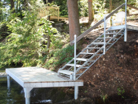 Pile dock as a landing for waterfront stairs