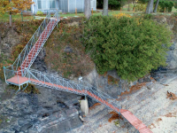Freespan steel stairs for waterfront access