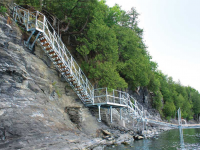 Steel stair system for cliffside water access