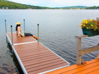 Removable decking in cedar or composite (shown above), or attached Sure-Step flow thru decking