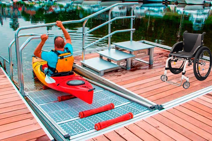 Our ADA transfer platform is available as an option on our launch dock systems or can be sold separately and mount to your existing dock
