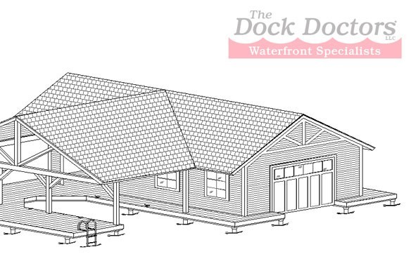 Example of a boat house conceptual drawing