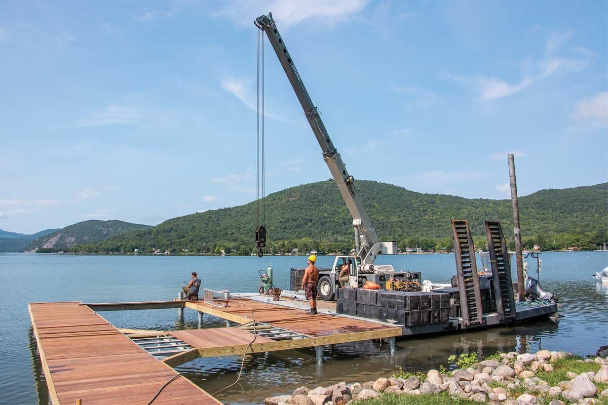 Installation of a custom pile dock