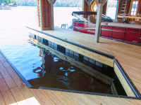 U-shaped boat slip in our floating boathouse foundation