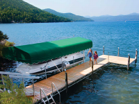 Sunbrella® boat lift canopy and aluminum vertical boat lift