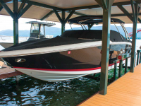 12,000 lb. capacity Ultimate Boat Lift with green powder coating, Diamond Point, NY