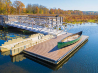 Heavy duty aluminum floating dock at nature preserve
