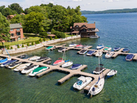 Commercial floating docks at the Arcady Bay Homeowners Association on Lake George, NY