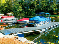 Heavy duty aluminum floating docks at a homeowners association