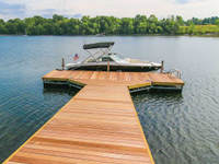 Custom steel truss floating dock with Ipe decking