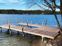 Pile dock with single boat slip and Ipe decking, Wolfeboro, NH