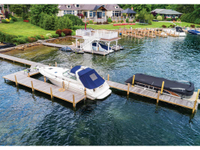 U-shaped pile dock with Ipe hardwood decking, Bolton Landing, NY