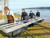 Seasonal removal of a floating dock system