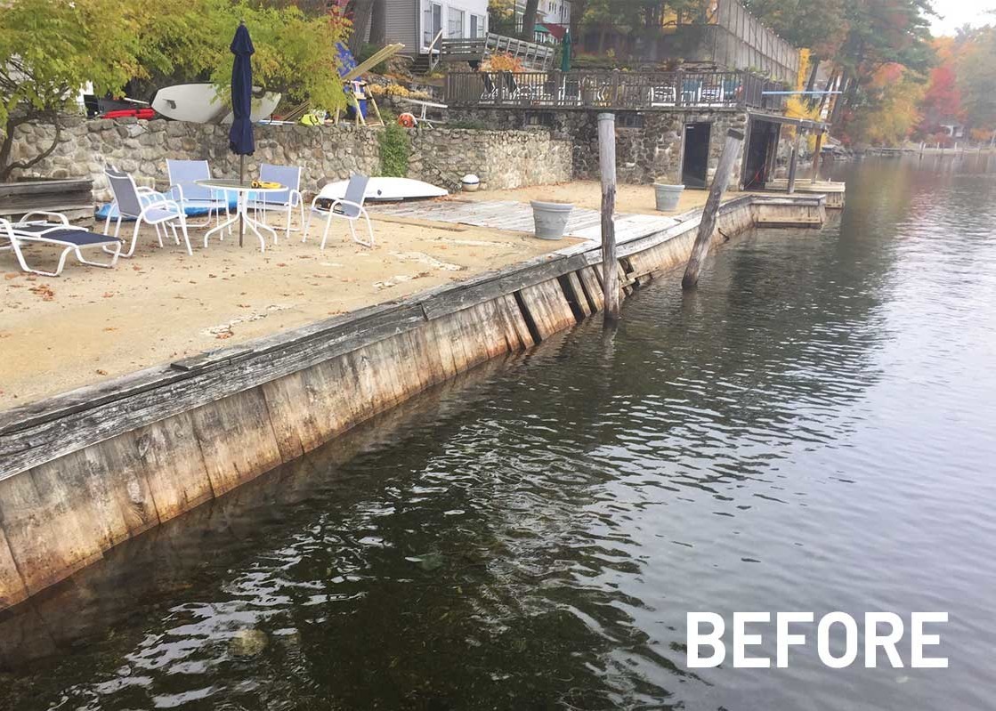 Seawall before repairs