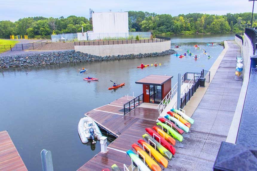 Kayak launch at The Mohawk Harbor in Schenectady, New York