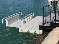 The YAKport kayak launch connects to fixed or floating docks