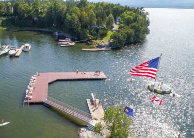 Custom swim dock for Basin Harbor Resort marina on Lake Champlain in Vergennes, Vermont