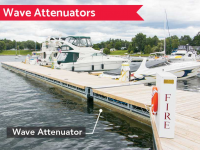 Wave Attenuator integrated into dock system