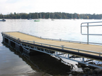 ADA accessible public boat launch with ADA curbing