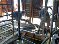 Foundation repair on a 100 year old boathouse