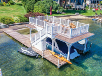 Phased project with pile dock, then sundeck style boathouse added several years later