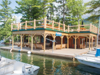 Sundeck style boathouse at YMCA summercamp