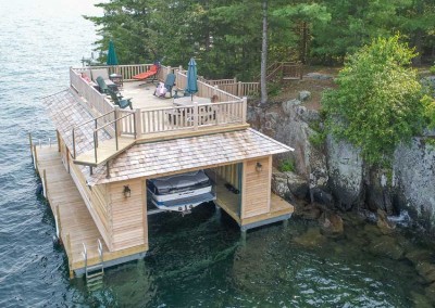 Pile dock and boathouse completed