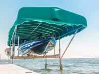Sunbrella® boat lift canopy in Forest Green
