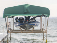 5,000 lb. vertical boat lift with Sunbrella canopy