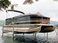 Aluminum vertical boat lift with pontoon cradle kit