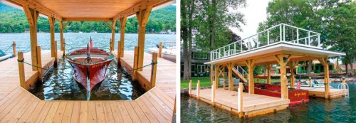 crib dock as a foundation for a boathouse