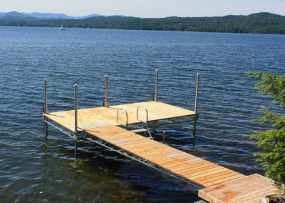 Mega duty leg dock with cedar decking