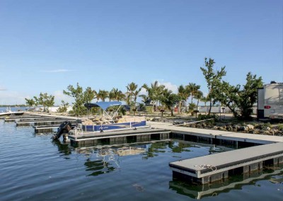 Aluminum floating docks at a campground, Key West, FL (these docks survived Hurricane Irma)