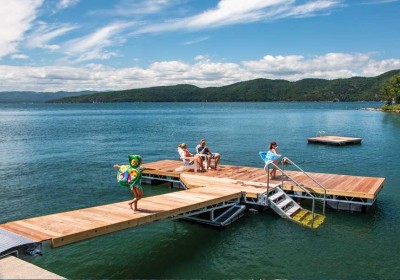 Heavy duty galvanized steel floating dock with Ipe hardwood decking