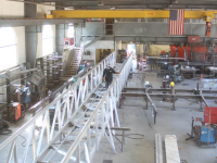 Commercial gangway during manufacturing 