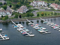 Heavy duty aluminum floating docks at Homeowners Association in Saratoga Lake, NY