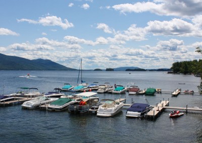 Pile docks at a homeowners association on Lake George, NY