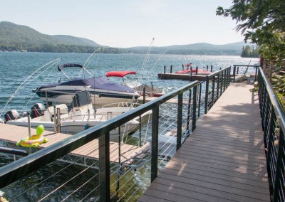 Shoreside platform as the shore hitch for our articulating docks at a homeowners association - Lake George, NY