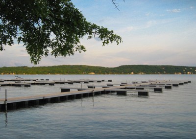 Aluminum floating docks at a homeowners association, Saratoga Lake, NY