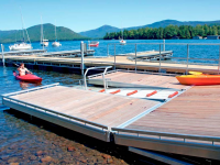 Heavy duty aluminum floating dock & launch system for public canoe & kayak access launch