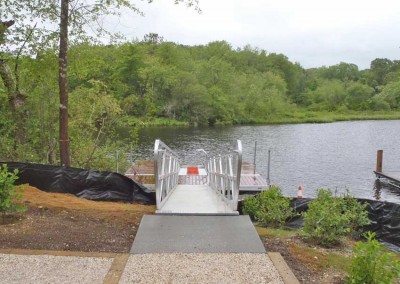 30’ long x 4’ wide ADA gangway leading to commercial dock & launch system