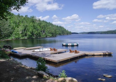 Pile dock with 3 boat slips