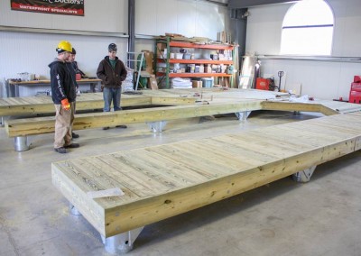 Pile dock in final stages in our workshop